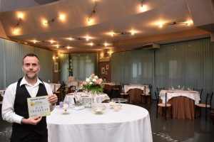 La sala ristorante dell'Albergo Volturino